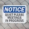 Signmission Quiet Please Meetings In Progress, 14 in W x Rectangle, Plastic OS-2PACK-NS-P-1014-L-17949 - alternate 6